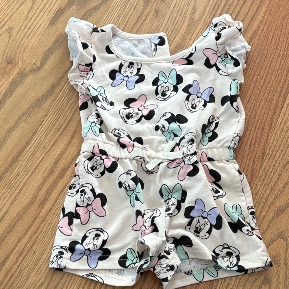 Minnie Mouse Print Romper